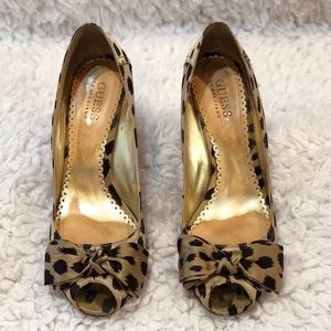 Cheetah Peep Toe Wedge